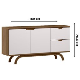 Aparador Buffet Ambiente Vicenza Imbuia Off White – New Ceval - 3