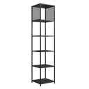 Ver imagem 5 de Estante Alta Estilo Industrial Telada 180cm em Metal com 5 Nichos P1023 Preto