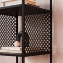 Ver imagem 2 de Estante Alta Estilo Industrial Telada 180cm em Metal com 5 Nichos P1023 Preto