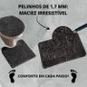 Kit 3 Peças Banheiro Tapete Classic Cinza Chumbo - 6