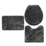Kit 3 Peças Banheiro Tapete Classic Cinza Chumbo - 1