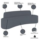 Ver imagem 4 de Sofá 4 Lugares para Sala de Estar Living 230cm Koane D06 Linho Mescla Chumbo - Mpozenato