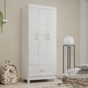 Ver imagem 1 de Guarda-Roupa Solteiro 3 Portas 1 Gaveta Prince Branco