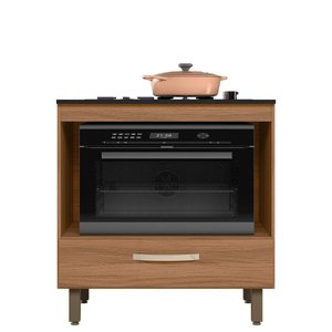 Balcão para Cooktop 4 ou 5 Bocas e Forno com 1 Gaveta Ipe Nicioli