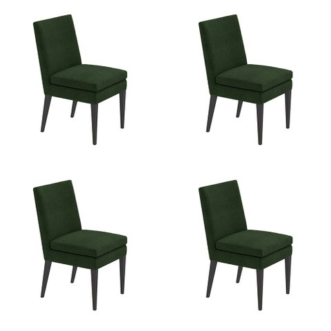 Kit 4 Cadeira de Jantar Germany Suede Verde Dominic Decor