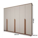 Ver imagem 5 de Guarda-roupa Casal Calábria Slim 6 Portas 6 Gavetas Nature/off White - Panorama Móveis