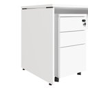 Ver imagem 4 de Gaveteiro Escritório 3 Gavetas C/ Chave e Rodízios Móveis F5 Cor:branco