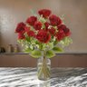 Buque Rosas Microp 15 Botoes Vermelho Outono 43cm Florarte - 2