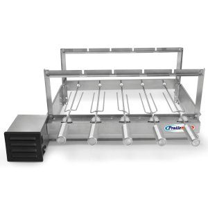 Gira Grill Inox 5 Espetos para Churrasqueira Bivolt Pratic