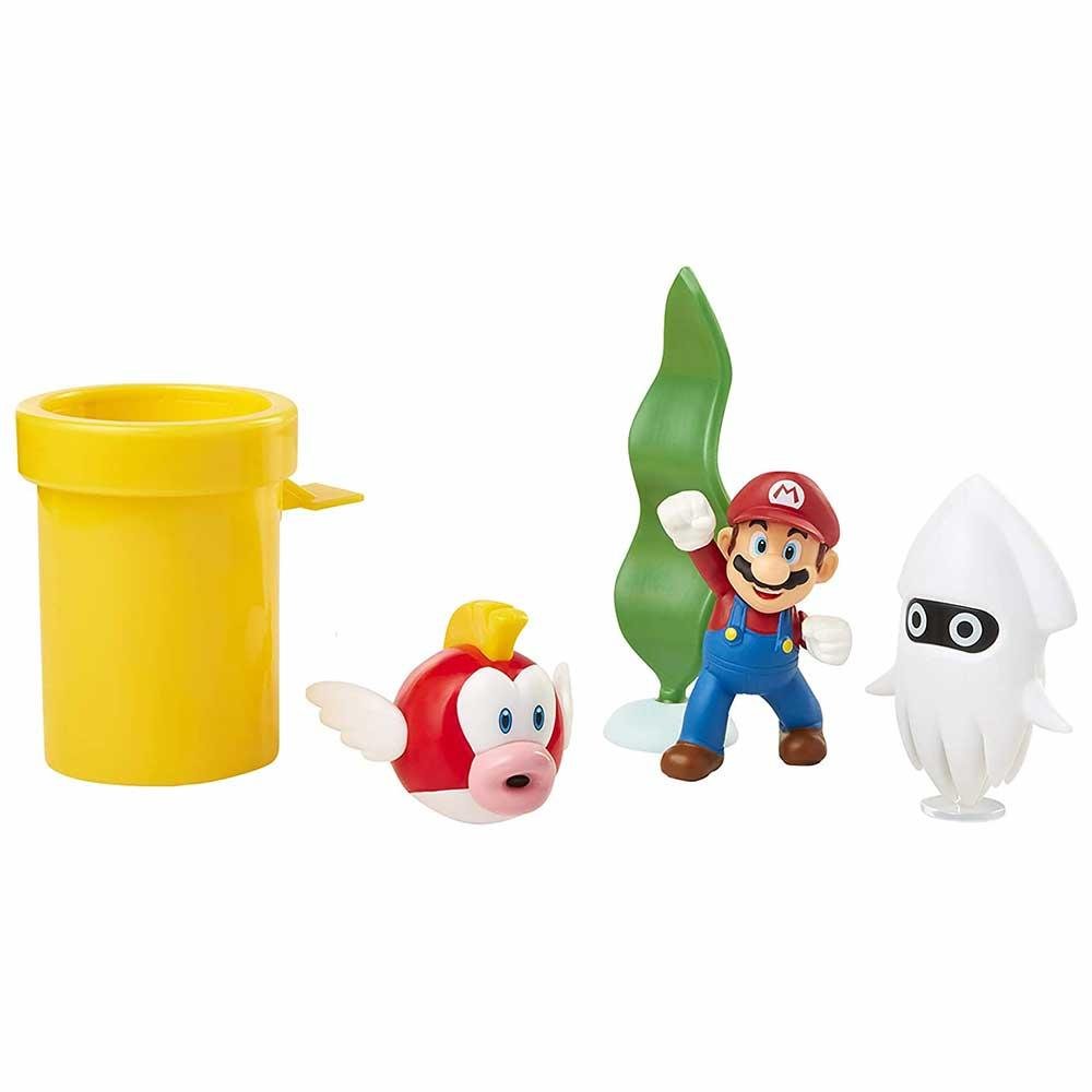 Conjunto e Mini Figuras - Super Mario - Underwater - Subaquático - Candide - 3