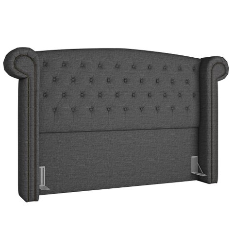 Cabeceira Cama Box Casal King 195cm Provença P02 Linho Chumbo - Mpozenato
