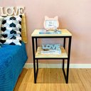 Ver imagem 1 de Mesa de Cabeceira Style Square Industrial Natural e Preto