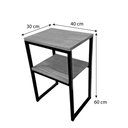 Ver imagem 3 de Mesa de Cabeceira Style Square Industrial Natural e Preto