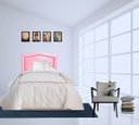 Ver imagem 1 de Cabeceira Solteiro Línea Curva Corino Rosa com Tachas Fumê
