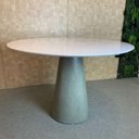 Ver imagem 2 de Mesa de Jantar Cone Cimento Queimado 90 Cm Tampo Laqueado Branco