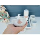 Ver imagem 2 de Kit Higiene Porcelana Bebê Borboletas Moderno Bancada Rose