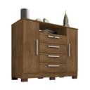 Ver imagem 1 de Cômoda Rack para Quarto 2 Portas e 4 Gavetas Lolla Malbec - Pallazio