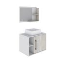 Ver imagem 3 de Conjunto para Banheiro Gabinete com Cuba Quadrada Q32 e Espelheira Laura 600 Yescasa Branco/Chess/Snow