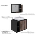 Ver imagem 4 de Conjunto para Banheiro Gabinete com Cuba Quadrada Q32 e Espelheira Laura 600 Yescasa Preto/Ônix/Nogal