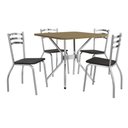 Ver imagem 2 de Conjunto Sala de Jantar Mesa com 4 Cadeiras Estofadas Cromado 885 Kappesberg Crome