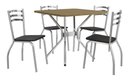 Ver imagem 2 de Conjunto Sala de Jantar Mesa com 4 Cadeiras Estofadas Cromado 885 Kappesberg Crome