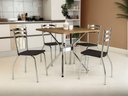 Ver imagem 1 de Conjunto Sala de Jantar Mesa com 4 Cadeiras Estofadas Cromado 885 Kappesberg Crome