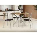 Ver imagem 1 de Conjunto Sala de Jantar Mesa com 4 Cadeiras Estofadas Cromado 885 Kappesberg Crome