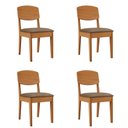 Ver imagem 1 de Conjunto com 4 Cadeiras para Sala de Jantar Copper MDF Veludo Capuccino Naturalle Moderna