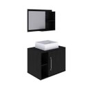 Ver imagem 3 de Conjunto para Banheiro Gabinete com Cuba Quadrada Q32 e Espelheira Laura 600 Yescasa Preto/Ônix