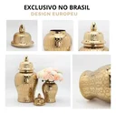 Ver imagem 6 de Vaso Grande Dourado Decorativo Porcelana Chinesa 49x26