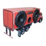 Caminhão 1113 Baú Caixa de Som Bluetooth Usb Aux Miniatura - Vermelho - 10