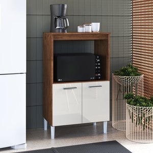 Balcão De Cozinha Modulado para Forno e Microondas Fidelitá Verona 65cm 2 Portas 