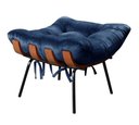 Ver imagem 4 de Poltrona Costela com Puff Cor:Veludo Azul 210