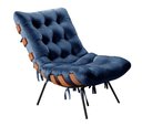 Ver imagem 3 de Poltrona Costela com Puff Cor:Veludo Azul 210
