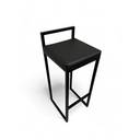 Ver imagem 1 de Banqueta Alta Industrial Cozinha Bar Balcão Bistrô Quadro Estofado Preto Metalon Preto.