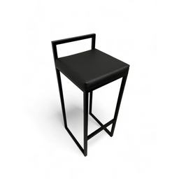 Banqueta Alta Industrial  Cozinha Bar Balcão Bistrô Quadro Estofado Preto Metalon Preto. - 1