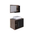 Ver imagem 3 de Conjunto para Banheiro Gabinete com Cuba Quadrada Q32 e Espelheira Laura 600 Yescasa Marrom/Nogal/Pr
