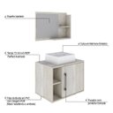 Ver imagem 4 de Conjunto para Banheiro Gabinete com Cuba Quadrada Q32 e Espelheira Laura 600 Yescasa Branco/Snow