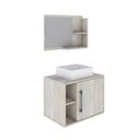 Ver imagem 3 de Conjunto para Banheiro Gabinete com Cuba Quadrada Q32 e Espelheira Laura 600 Yescasa Branco/Snow