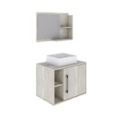 Ver imagem 3 de Conjunto para Banheiro Gabinete com Cuba Quadrada Q32 e Espelheira Laura 600 Yescasa Branco/Snow