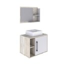 Ver imagem 3 de Conjunto para Banheiro Gabinete com Cuba Quadrada Q32 e Espelheira Laura 600 Yescasa Branco/Snow/Che