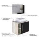 Ver imagem 4 de Conjunto para Banheiro Gabinete com Cuba Quadrada Q32 e Espelheira Laura 600 Yescasa Branco/Snow/Pre
