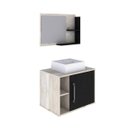 Ver imagem 3 de Conjunto para Banheiro Gabinete com Cuba Quadrada Q32 e Espelheira Laura 600 Yescasa Branco/Snow/Pre