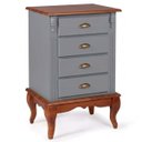 Ver imagem 1 de Mesa de Cabeceira Hanover Pés Luis Xv 80 X 53 X 40 Cm (a X L X P) - Cor Cinza Escuro - Imbuia Glazer
