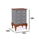 Ver imagem 2 de Mesa de Cabeceira Hanover Pés Luis Xv 80 X 53 X 40 Cm (a X L X P) - Cor Cinza Escuro - Imbuia Glazer