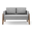 Ver imagem 3 de Namoradeira 2 Lugares Lana Suede Cinza Base de Madeira - D'Rossi DRossi
