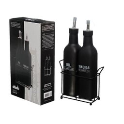 Kit 2 Porta Azeite Vinagre de Vidro Preto Suporte Hauskraft - 4