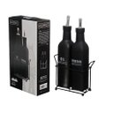 Ver imagem 4 de Kit 2 Porta Azeite Vinagre de Vidro Preto Suporte Hauskraft