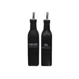 Kit 2 Porta Azeite Vinagre de Vidro Preto Suporte Hauskraft - 2