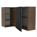 Ver imagem 4 de Armário Aéreo de Canto com Adega Acoplada Madesa Lux 1 Porta Rustic/Preto Cor:Rustic/Preto